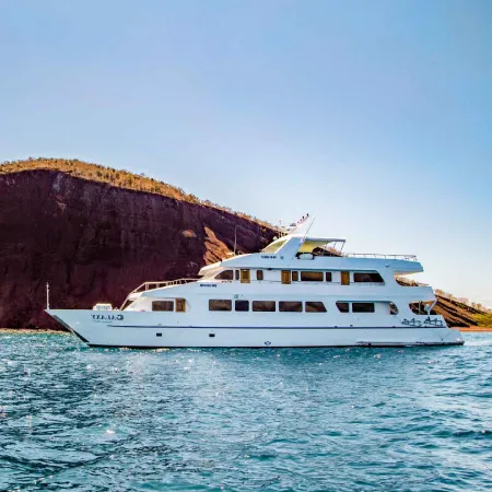 Exterior photo of the Galaxy cruise in the Galapagos Islands